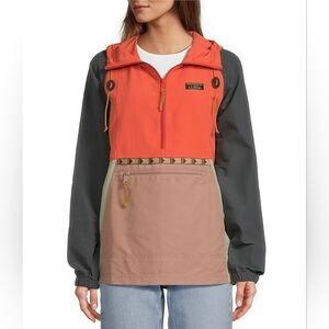 L.L.BeanMountain Classic Color Block Anorak Jacket-Burnt Sienna/Mauve Taupe